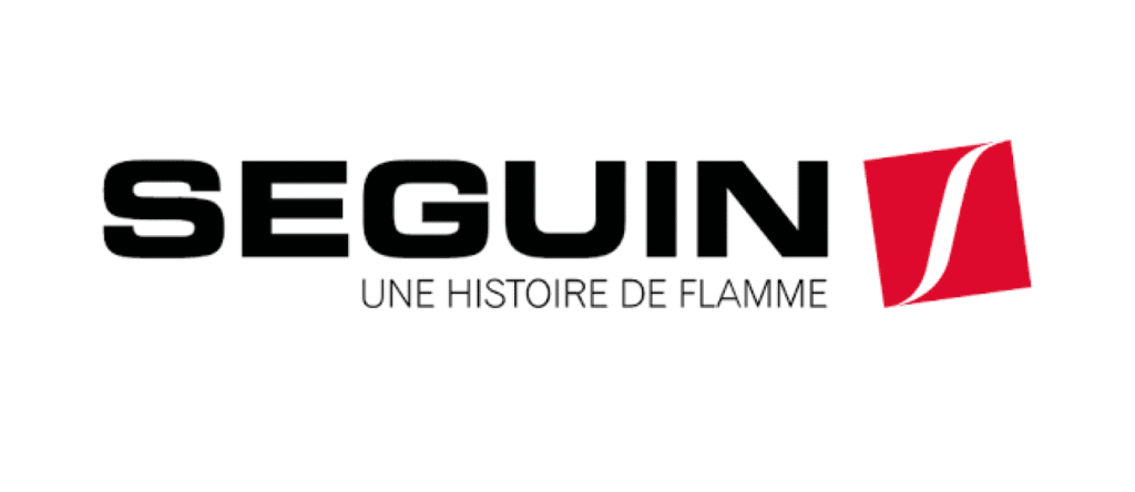 Logo Seguin symbolisant une marque de référence dans le domaine des foyers, inserts et poêles haut de gamme