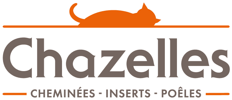 Logo Chazelles incarnant une marque spécialisée dans les cheminées, poêles et aménagements de chauffage haut de gamme