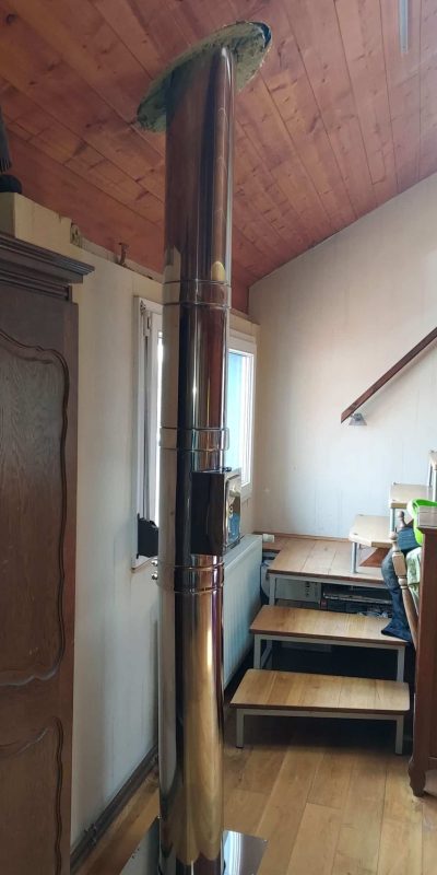 Conduit intérieur des fumées inox trappe de visite pour chauffage bois