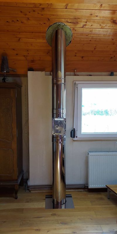 Fumisterie inox intérieure avec trappe de ramonage